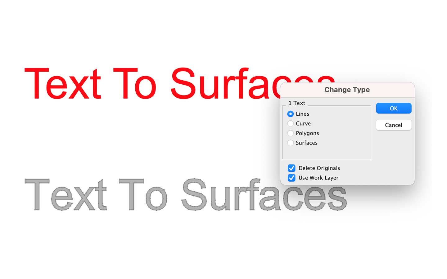 Text to Surface Example